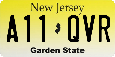 NJ license plate A11QVR