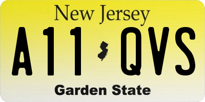 NJ license plate A11QVS