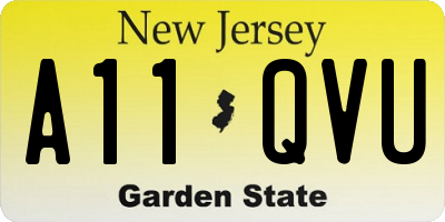 NJ license plate A11QVU