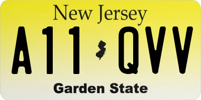 NJ license plate A11QVV