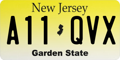 NJ license plate A11QVX