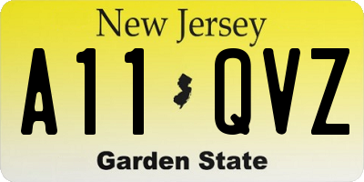 NJ license plate A11QVZ