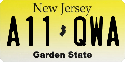 NJ license plate A11QWA