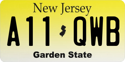 NJ license plate A11QWB