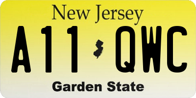 NJ license plate A11QWC