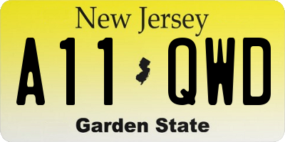 NJ license plate A11QWD