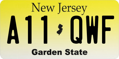 NJ license plate A11QWF