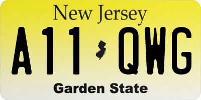 NJ license plate A11QWG