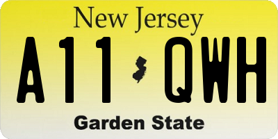 NJ license plate A11QWH