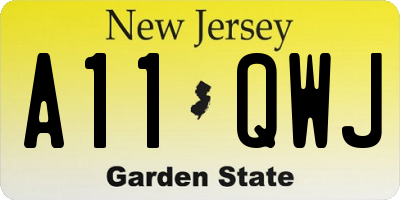 NJ license plate A11QWJ