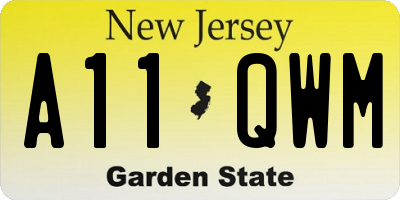 NJ license plate A11QWM