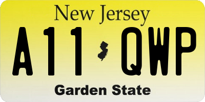 NJ license plate A11QWP