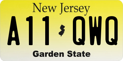 NJ license plate A11QWQ