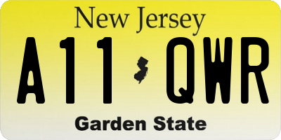 NJ license plate A11QWR