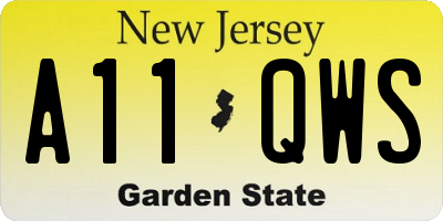 NJ license plate A11QWS