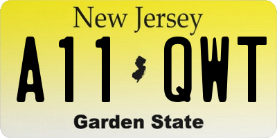 NJ license plate A11QWT