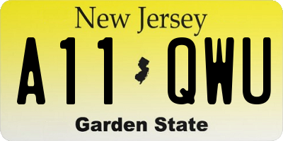 NJ license plate A11QWU