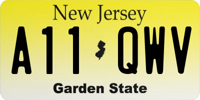 NJ license plate A11QWV