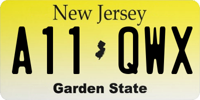 NJ license plate A11QWX