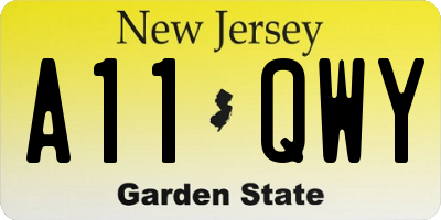 NJ license plate A11QWY