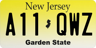 NJ license plate A11QWZ