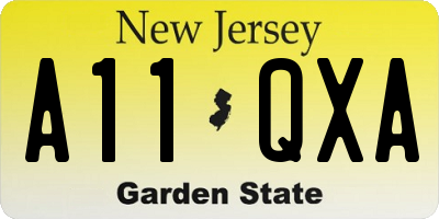 NJ license plate A11QXA