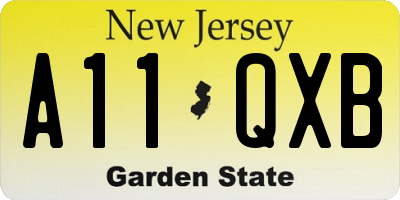 NJ license plate A11QXB