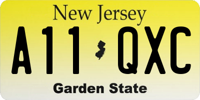 NJ license plate A11QXC