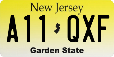 NJ license plate A11QXF