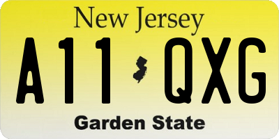 NJ license plate A11QXG