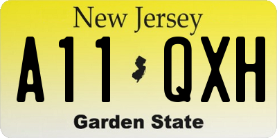 NJ license plate A11QXH