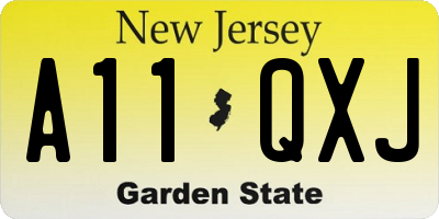 NJ license plate A11QXJ