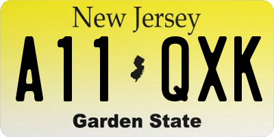 NJ license plate A11QXK