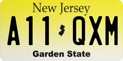 NJ license plate A11QXM