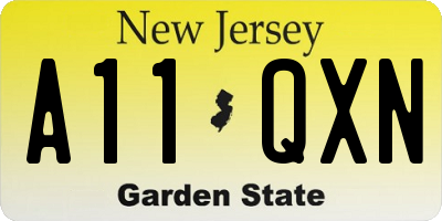 NJ license plate A11QXN