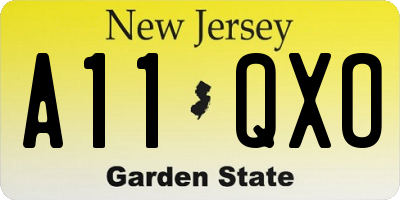 NJ license plate A11QXO