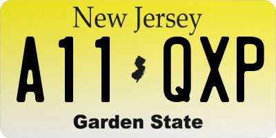 NJ license plate A11QXP