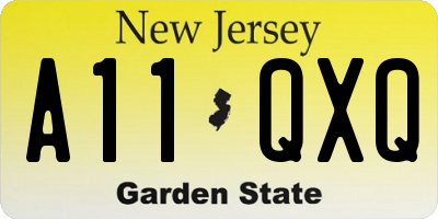 NJ license plate A11QXQ