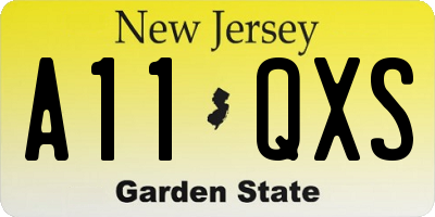 NJ license plate A11QXS