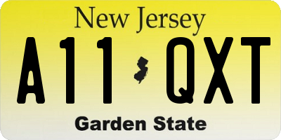 NJ license plate A11QXT