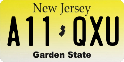 NJ license plate A11QXU