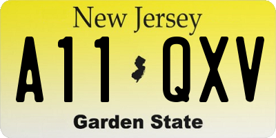 NJ license plate A11QXV