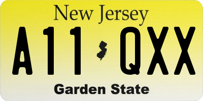 NJ license plate A11QXX