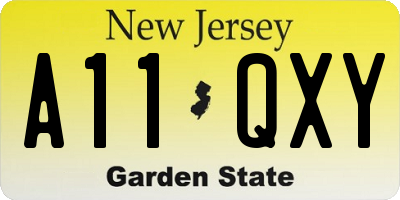 NJ license plate A11QXY