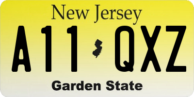 NJ license plate A11QXZ