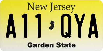 NJ license plate A11QYA