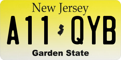 NJ license plate A11QYB