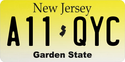 NJ license plate A11QYC