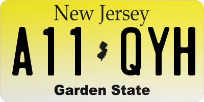 NJ license plate A11QYH
