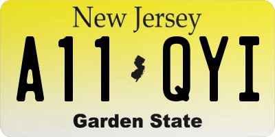 NJ license plate A11QYI